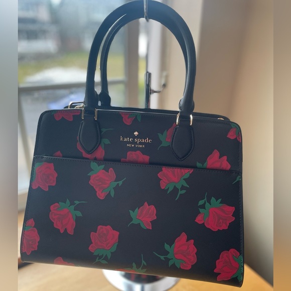 Kate Spade Madison Ross Toss Printed Rose Medium Satchel; NWOT - Picture 7 of 16